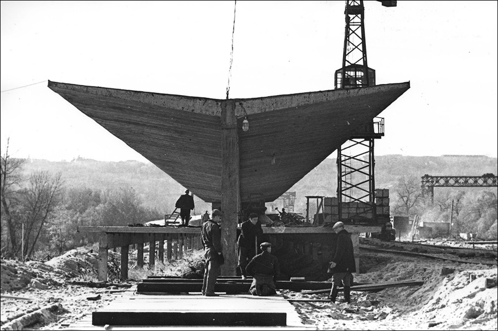 Будівництво станції метро «Гідропарк». Фото середини 1960-х років
