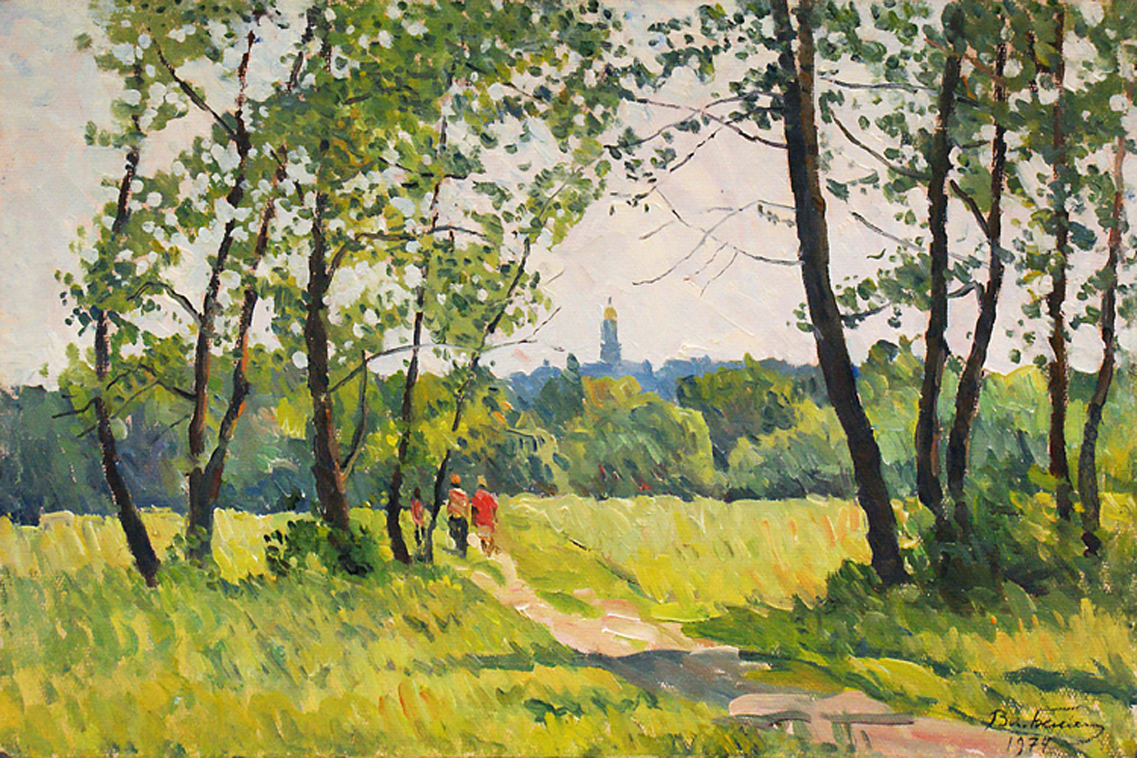 Гідропарк влітку. Картина В. Біляка 1974 року